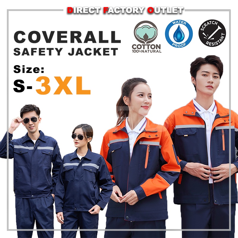 DFO PPE Safety Jacket Coverall Work Jacket Vest Jacket Men Women Labor