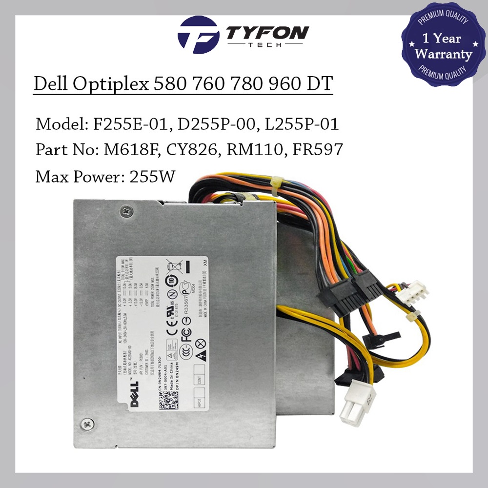 Dell Optiplex 380 580 760 780 960 DT Power Supply PSU 235W M618F M619F