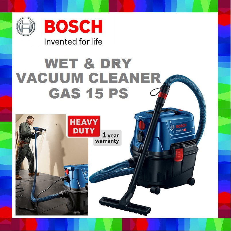 BOSCH GAS 15 / 15 PS wet & dry vacuum cleaner Dust Extractor with Power Socket Shopee Malaysia