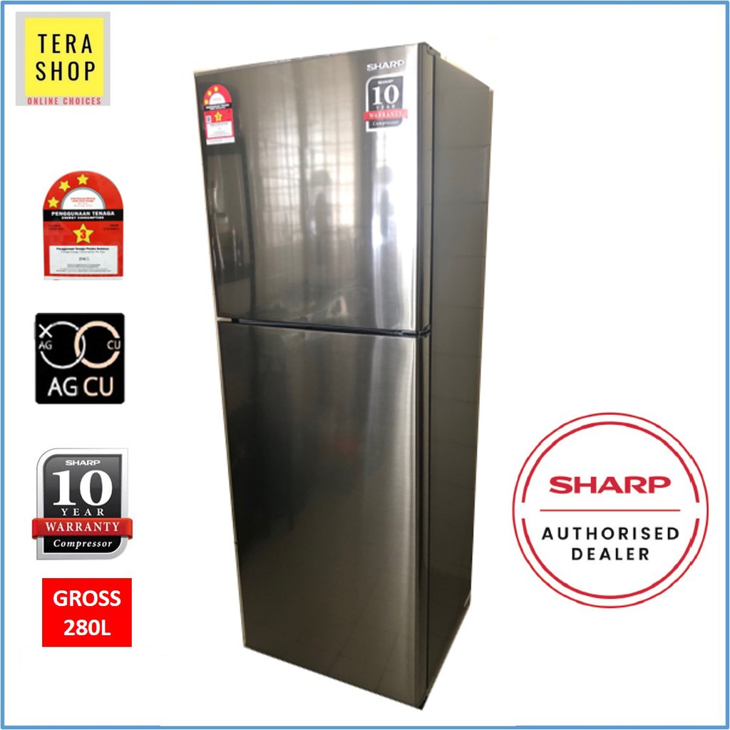 【FREE SHIPPING】Sharp SJ285MSS 280L 2 Doors Fridge Refrigerator Peti