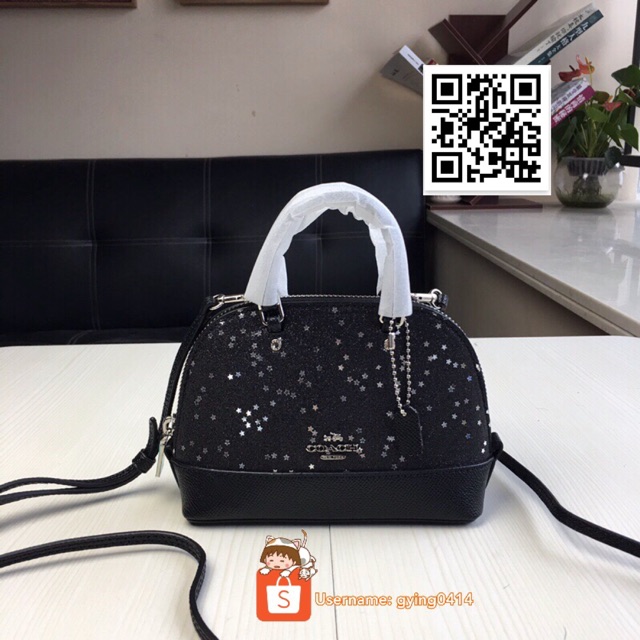 Coach F22891 Micro Mini Sierra Star Glitter Satchel Crossbody Bag Black  Women | Shopee Malaysia