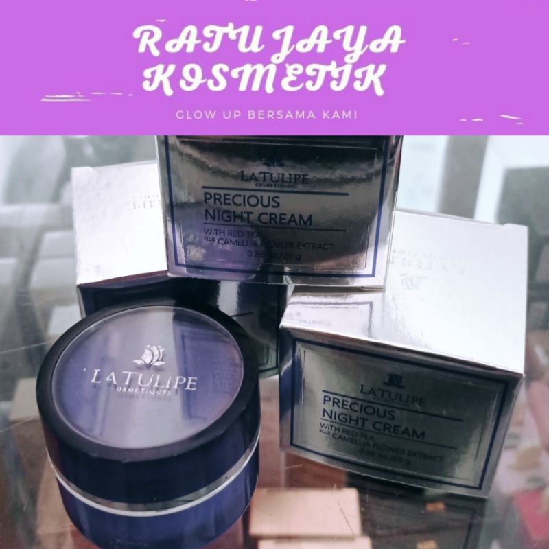 HITAM La Tulipe Latulipe Latulip Latulipe Precious Night Cream Cream Cream Cream Anti Aging Treatment Ointment For Removing Aging Black Spots On The Face Stubborn Powerful Bpom