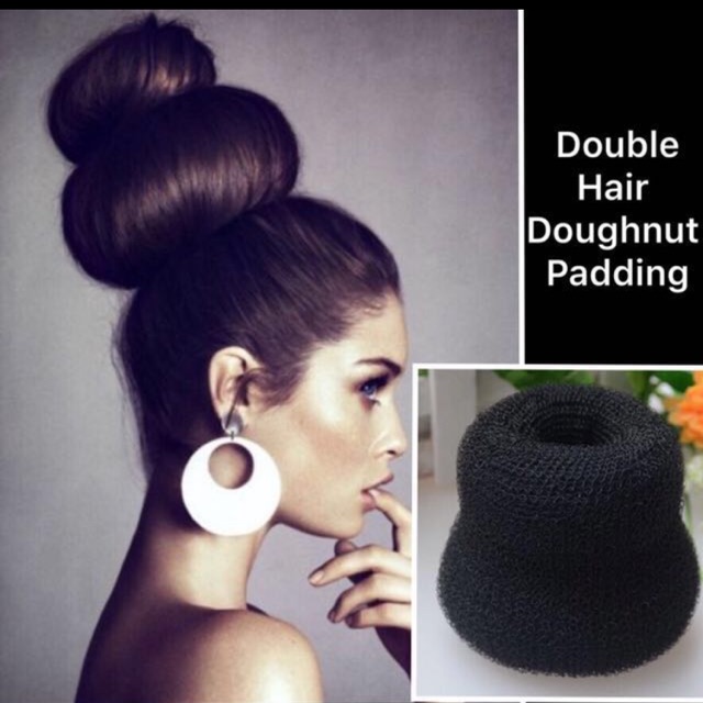 Vintage Hair Styling Double Donut Bun Maker Bun Scrunchy Sock Poof