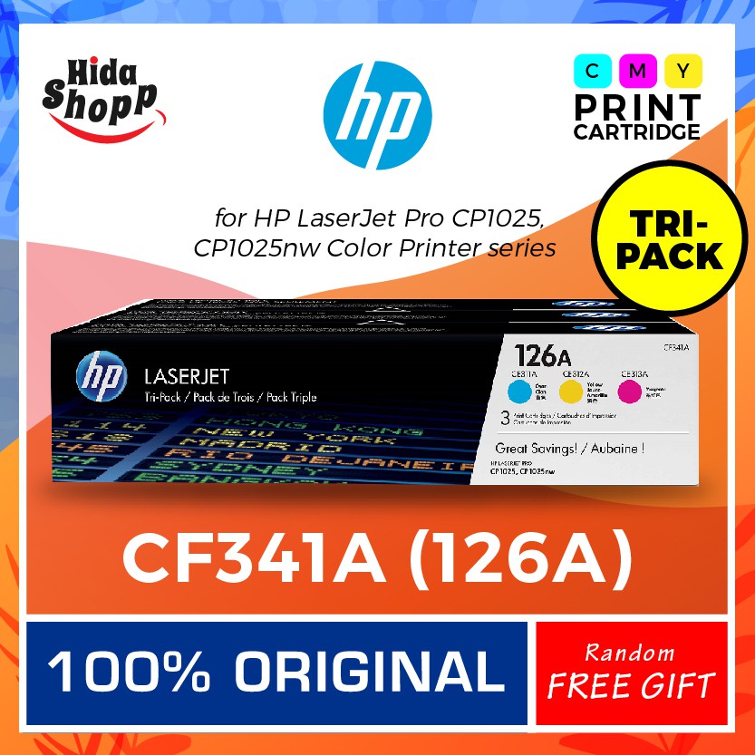 Hp 126a 3 Colour Original Toner Cartridge Multipack Cf341a Tri Pack Cyan Magenta Yellow 3082