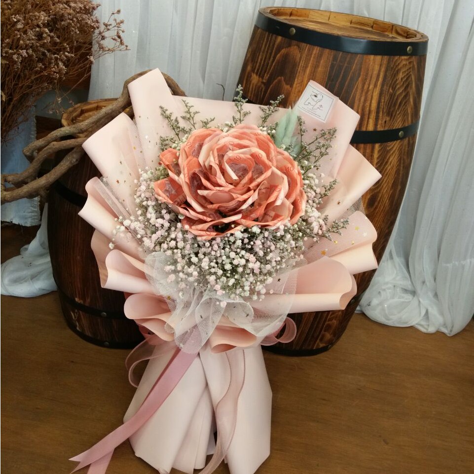 M Size Money Flower Baby Breath Bouquet 中号山茶钱花满天星花束 Shopee Malaysia