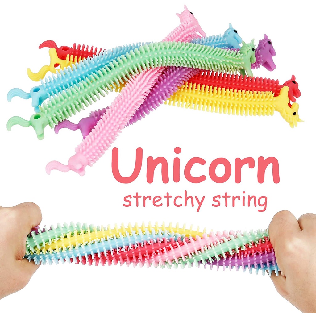 STRETCHY TANGLE WORM ADHD FIDGET TOY UNICORN STRING CENTIPEDE AUTISM NOODLE UK 