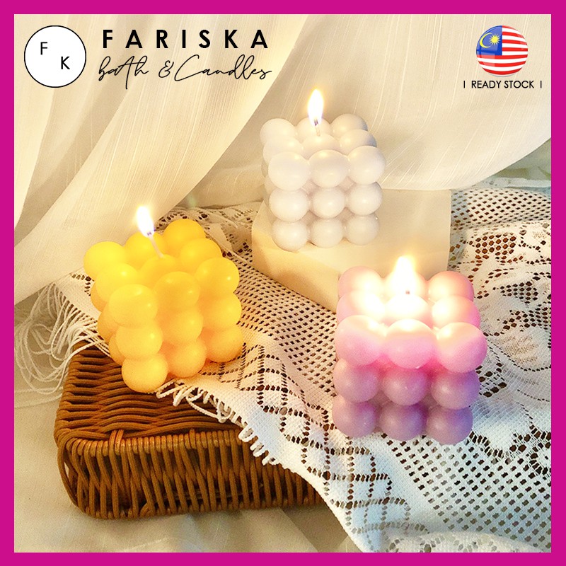 FARISKA l Scented Candle l Rubik Shell Rose Durian Orange Cute Candles l Home Deco