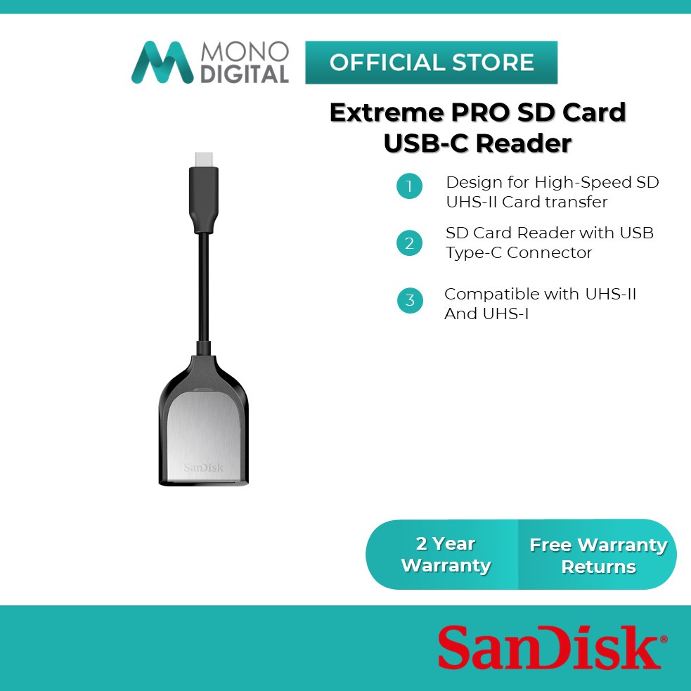 SanDisk Extreme PRO SD Card USB Type -C Card Reader/Writer SDDR - 409