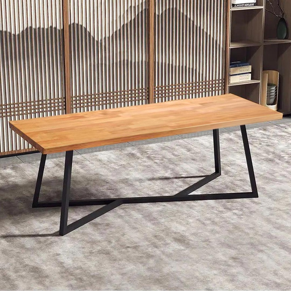 FINSSO: MODERN DINING / MEETING /STUDY TABLE With Black Steel