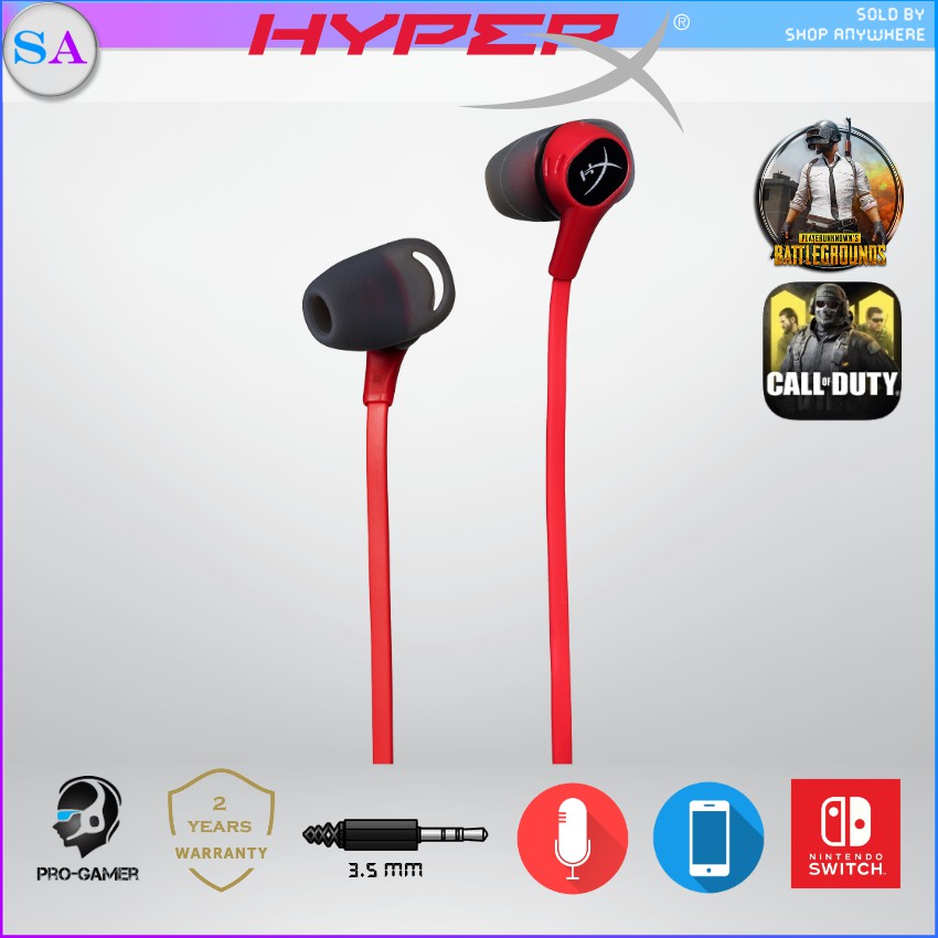 HYPERX CLOUD EARBUDS IN EAR GAMING HEADPHONE WITH MIC (HXHSCEBRD