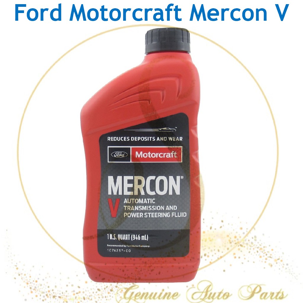 (100 Original) Ford Motorcraft MERCON V Automatic Transmission and Power Steering Fluid (1