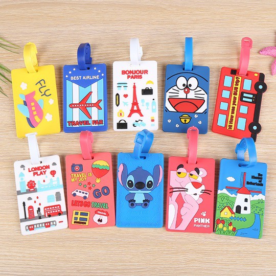 (Random Design) MILANDO Kid Children Creative Luggage Tag Key Chain for School Bag Beg