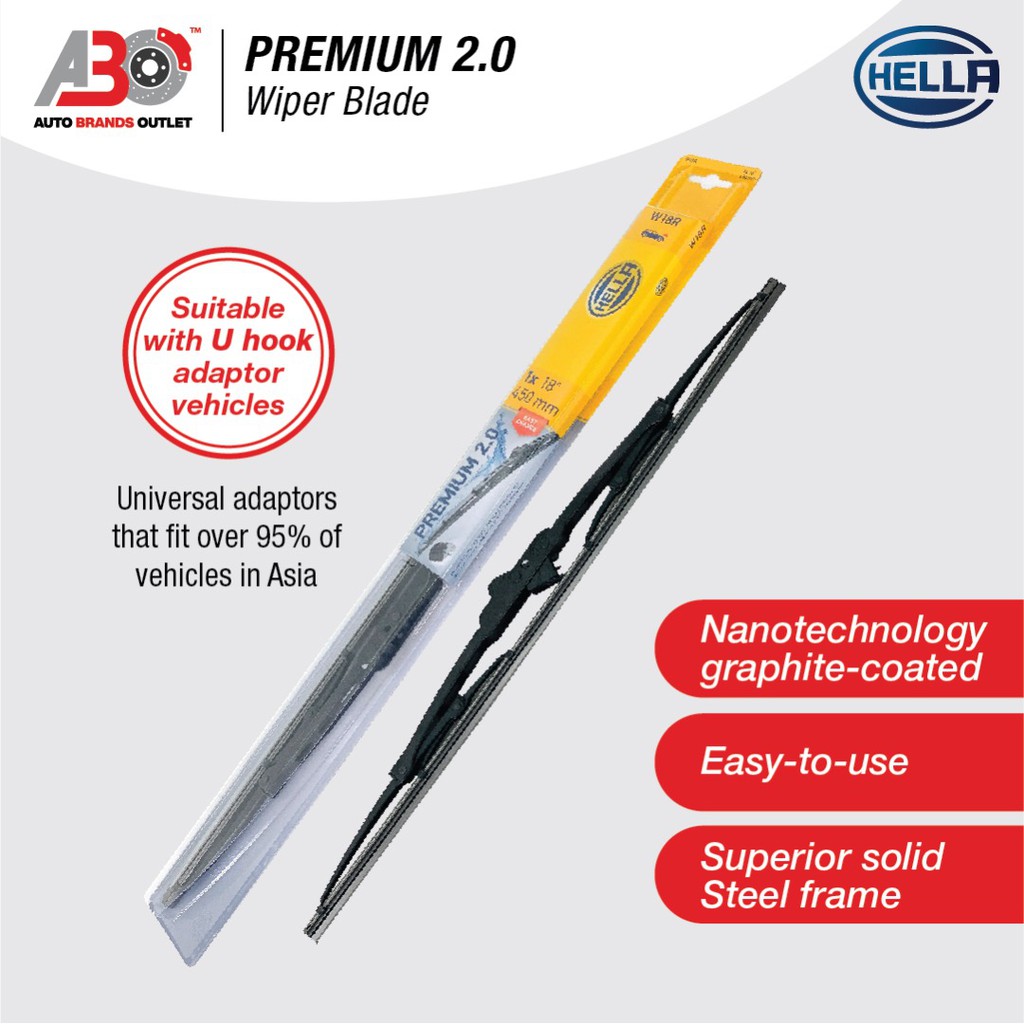 HELLA Nanotechnology Graphitecoated Premium 2.0 Wiper Blade (ALL SIZE