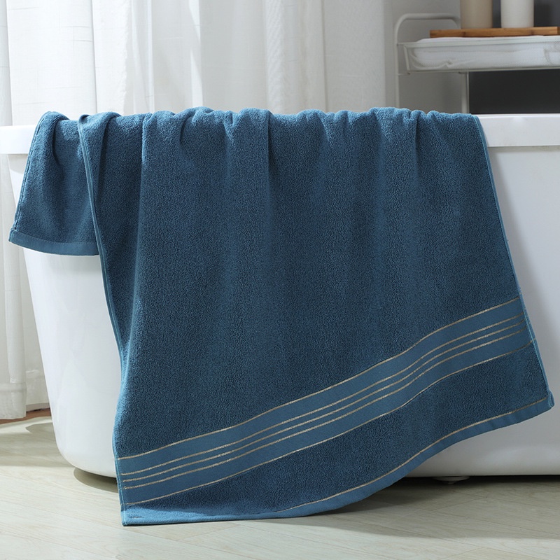 Ready Stock 70x140cm Gold Line Cotton Bath Towel Thick Bath Towel High Absorbent Bath Towels Tuala Mandi Dewasa