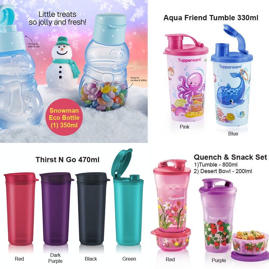 [Tupperware] PrettyBlooms Eco Bottle (2) 350ml / Thirst n Go 470ml ...