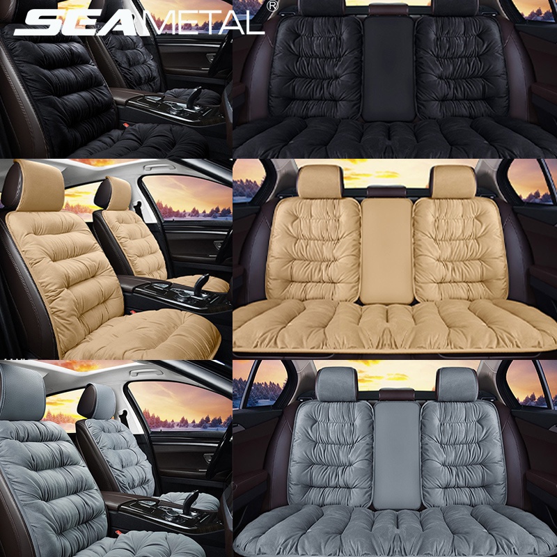 SEAMETAL Luxury Car Seat Cover Thicken Plush Seat Cushion Comfort Auto