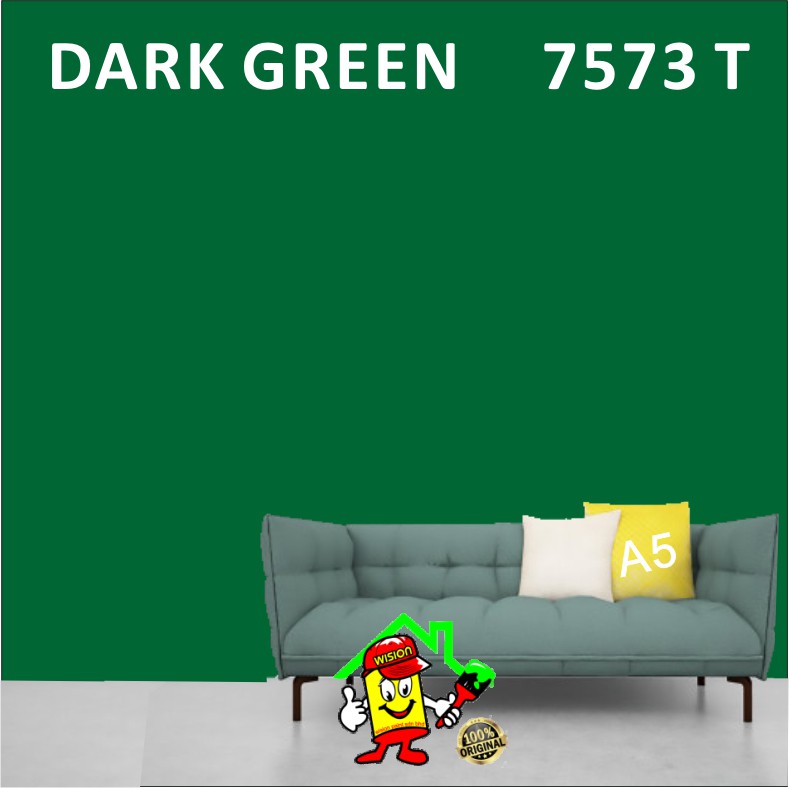 DARK GREEN 7573 T ( 1L ) PERFECT COLOURS / WISION PAINT / wall mural