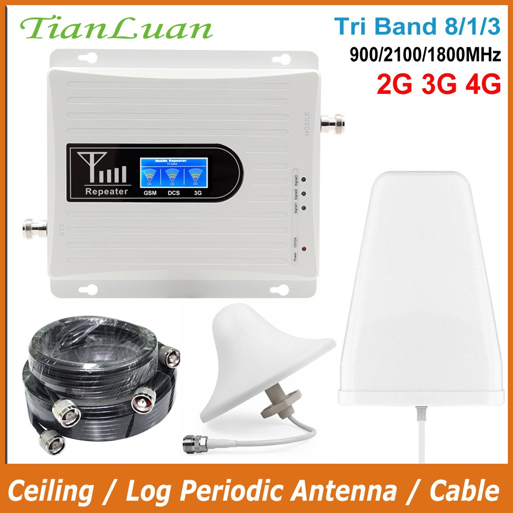 2021 New Tri Band 2g 3g 4g Lte Booster Band 1 3 8 5 7 Gsm 900mhz 1800mhz Wcdma Umts 2100mhz 2600mhz 850mhz Repeater Shopee Malaysia