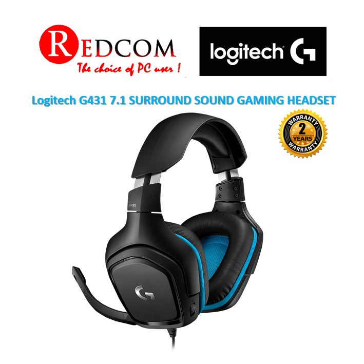 LOGITECH G431 7.1 Surround Sound Gaming Headset (981-000774) | Shopee ...