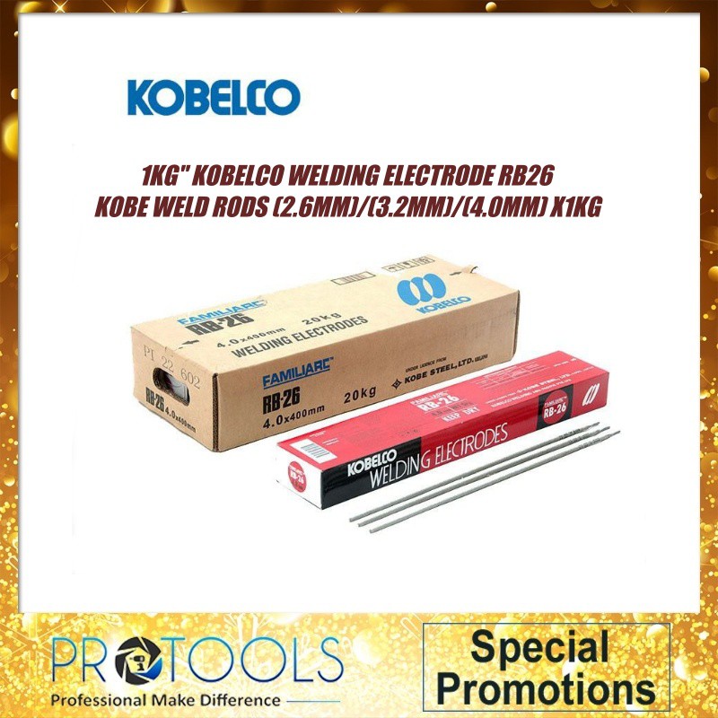 1KG" KOBELCO WELDING ELECTRODE RB26 KOBE WELD RODS (2.6MM)/(3.2MM)/(4 ...