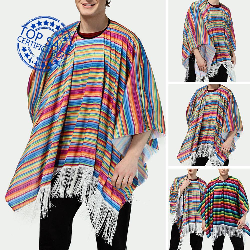 Mens Mexican Serape Poncho & Sombrero Spanish Hat Halloween Adult Costume  R4O9 | Shopee Malaysia