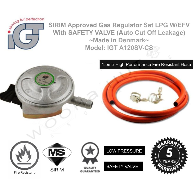 IGT A120SVCS / Premium SIRIM Approved Gas Regulator SET LPG W/EFV With