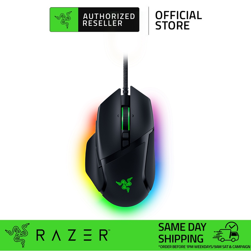 Razer Basilisk V3 Customizable Wired Chroma RGB Gaming Mouse | Optical Sensor | 26000 DPI | Ergonomic | Speedflex Cable