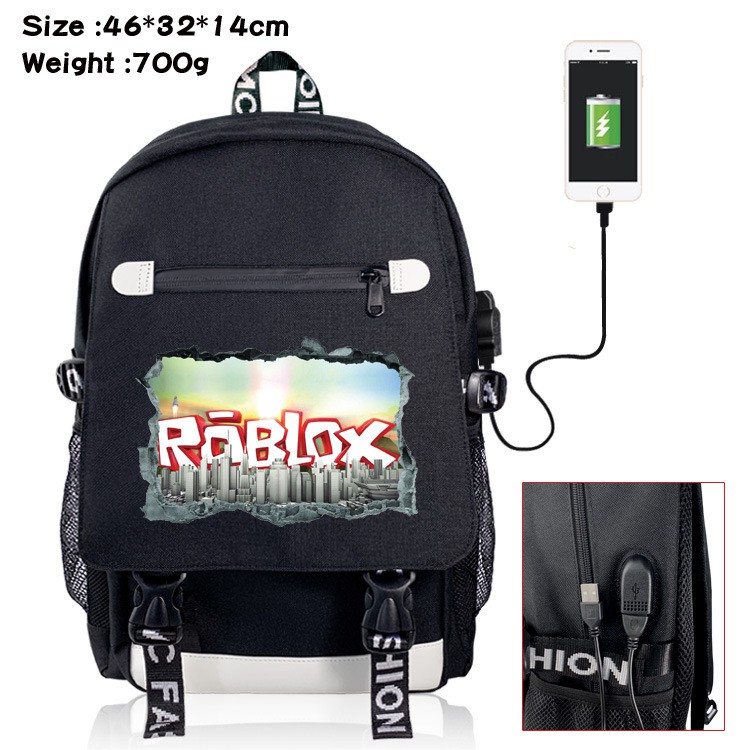 Virtual World Roblox Peripheral Backpack Usb Charging Cartoon Printing Travel Bag School Bag Pen Bag Shoulder Bag Shopee Malaysia - new roblox usb bag shoulder bags backpack ready stock