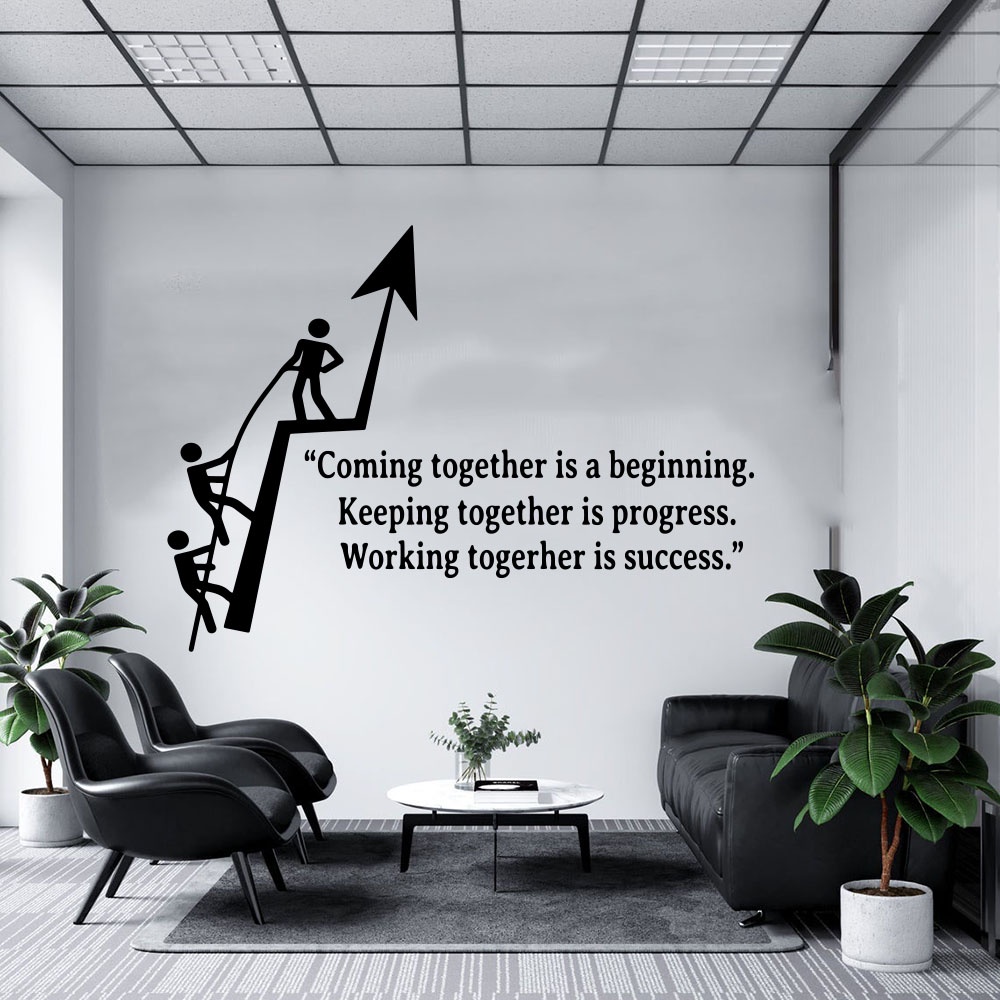 Modern Office Teamwork Success Wall Sticker Team Motivational Inspirational Quote Work Climbing Wall Decal Vinyl Home Decor