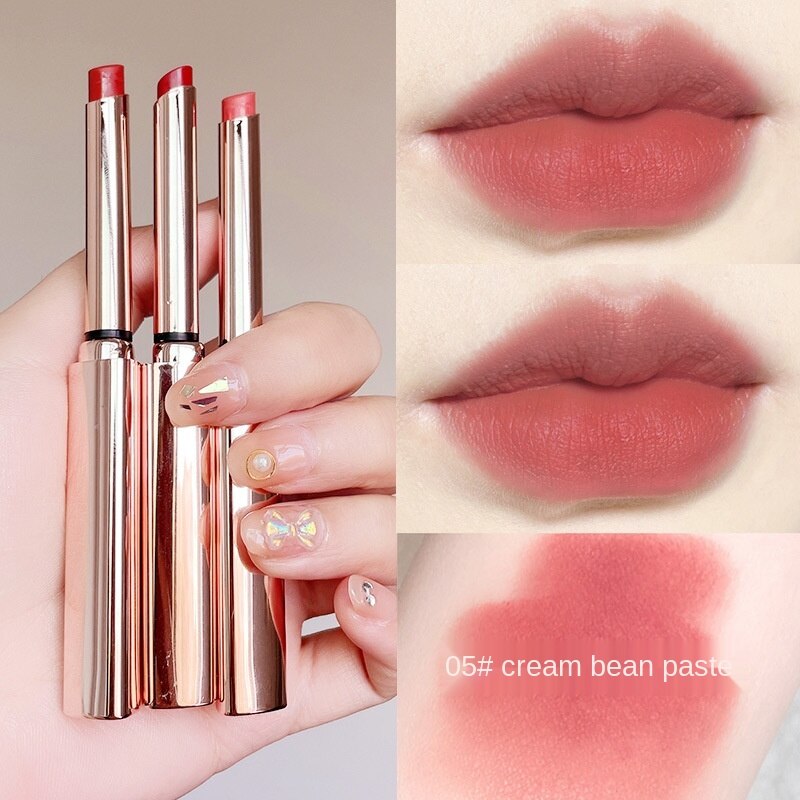 HLLR Small Thin Tube Velvet Lipstick Moisturizing Perfect Matte Lip ...