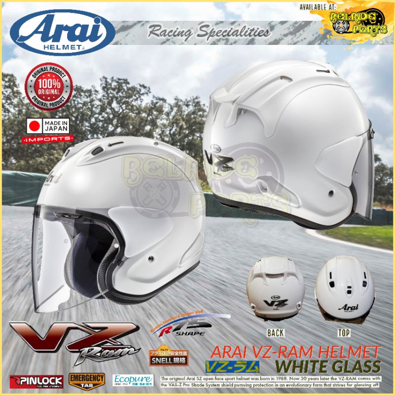 Buy Arai Helmet Vz Ram White Glass Original Japan Plain Premium Helmet Motorcycle Seetracker Malaysia