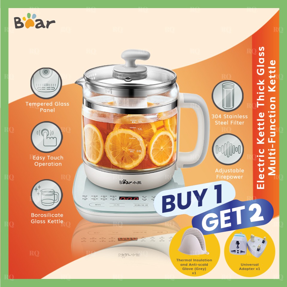 [READY STOCK] Bear Health Pot YSHC15F1 Electric Kettle Thick Glass