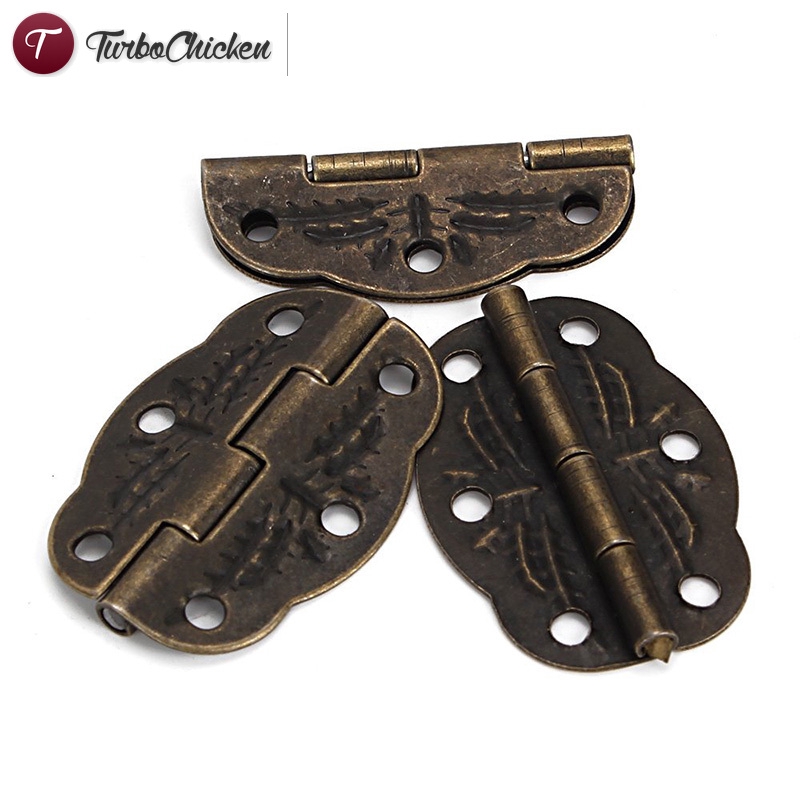 Building Hardware Vintage Bronze Engraved Hinges For Cabinet