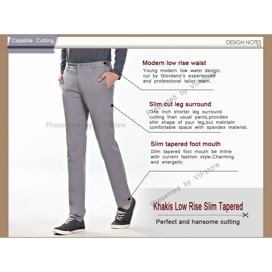 giordano slim tapered pants