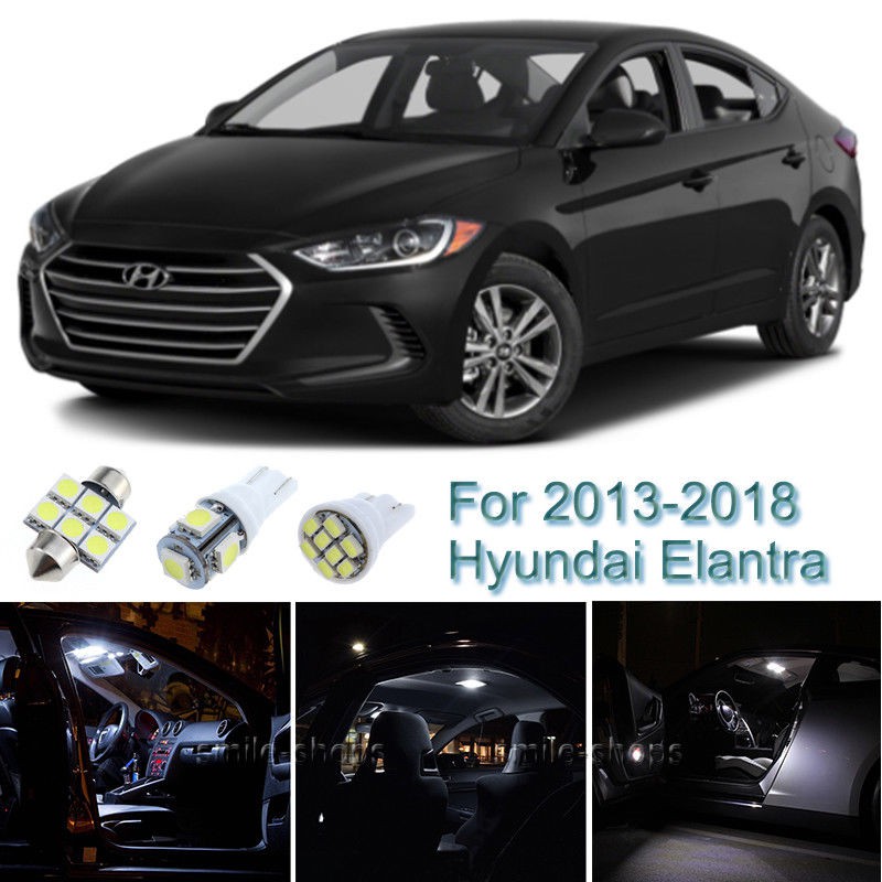 6 X White Interior Led Light Package Kit For 2013 2016 2017 2018 Hyundai Elantra