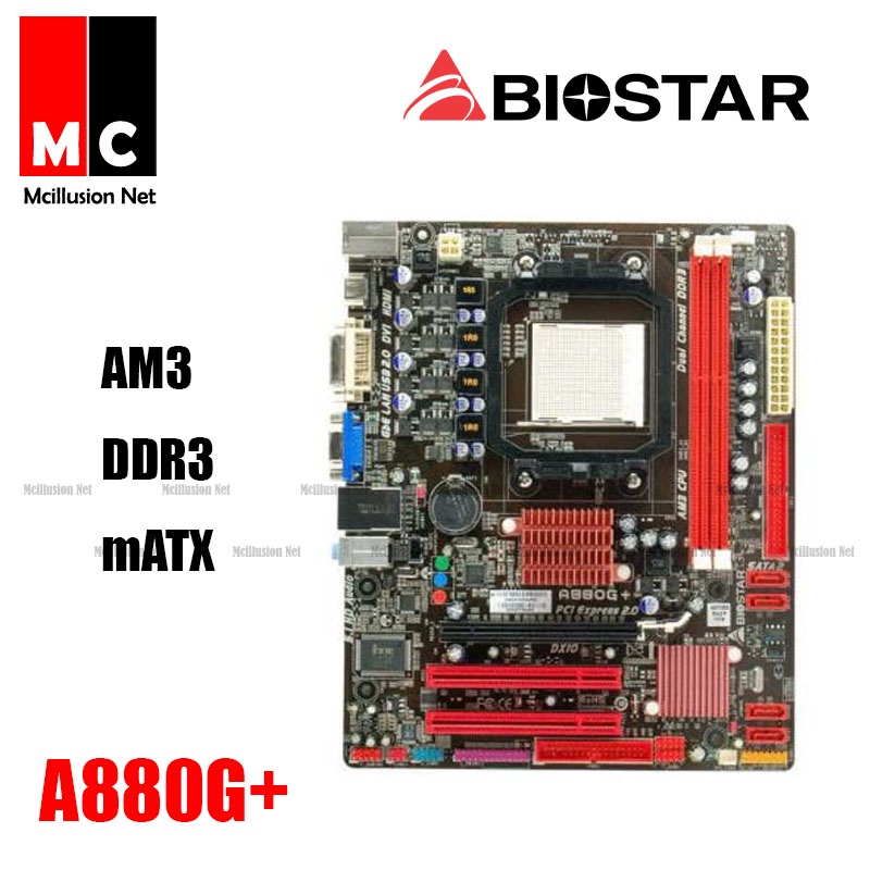 Biostar A880G+ MATX Motherboard AMD AM3 DDR3 Shopee Malaysia