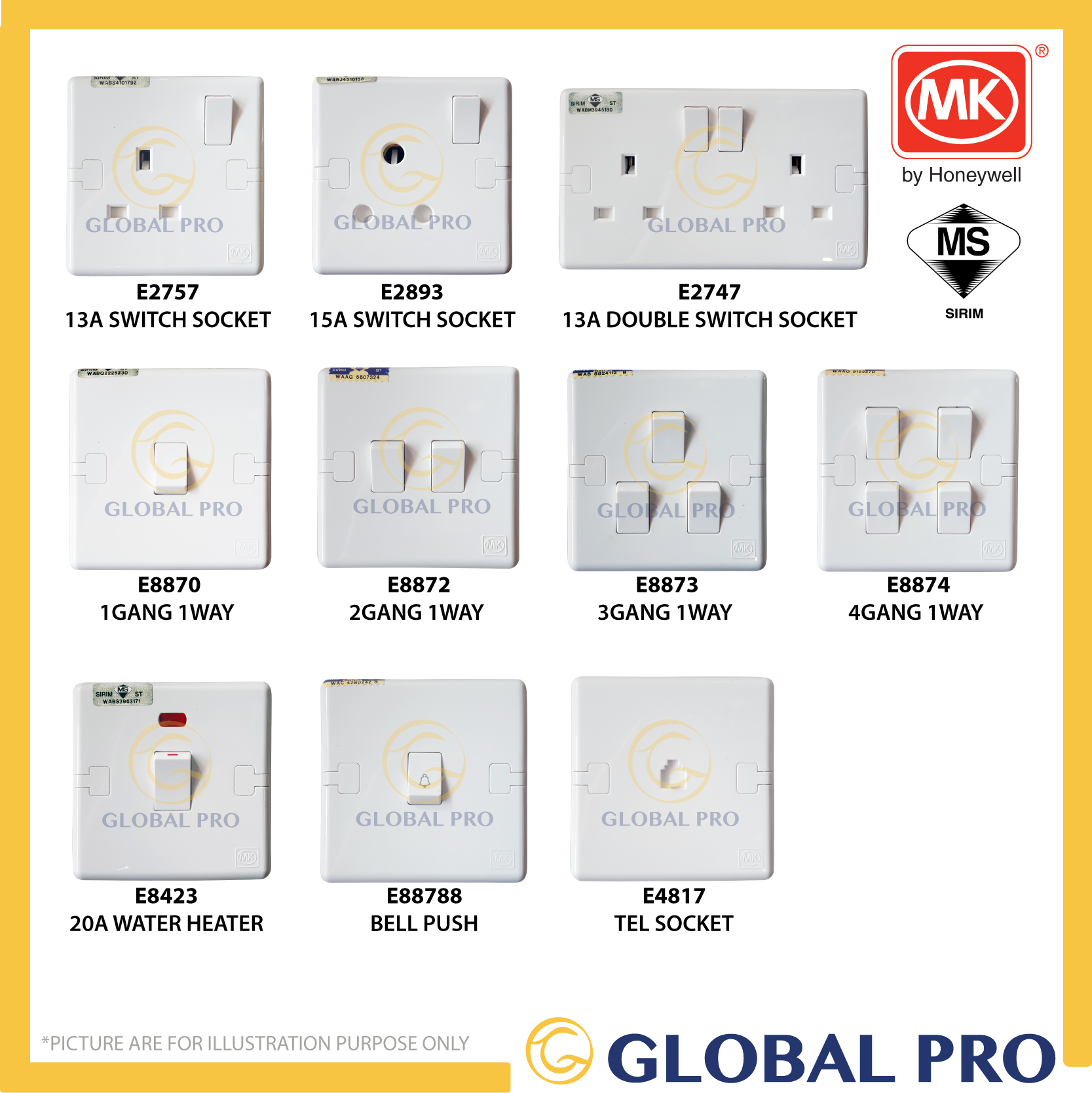 (Sirim) MK HONEYWELL Switches Switch Socket Outlet MK Ecore Switch