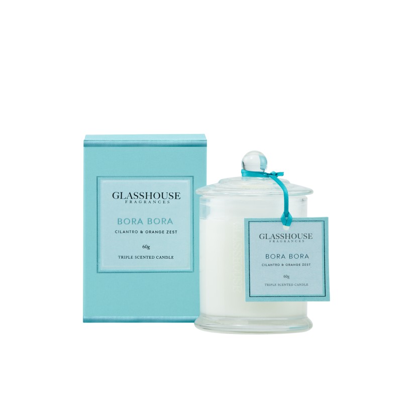Glasshouse Miniature Triple Scented Candle 60g BORA BORA (Cilantro