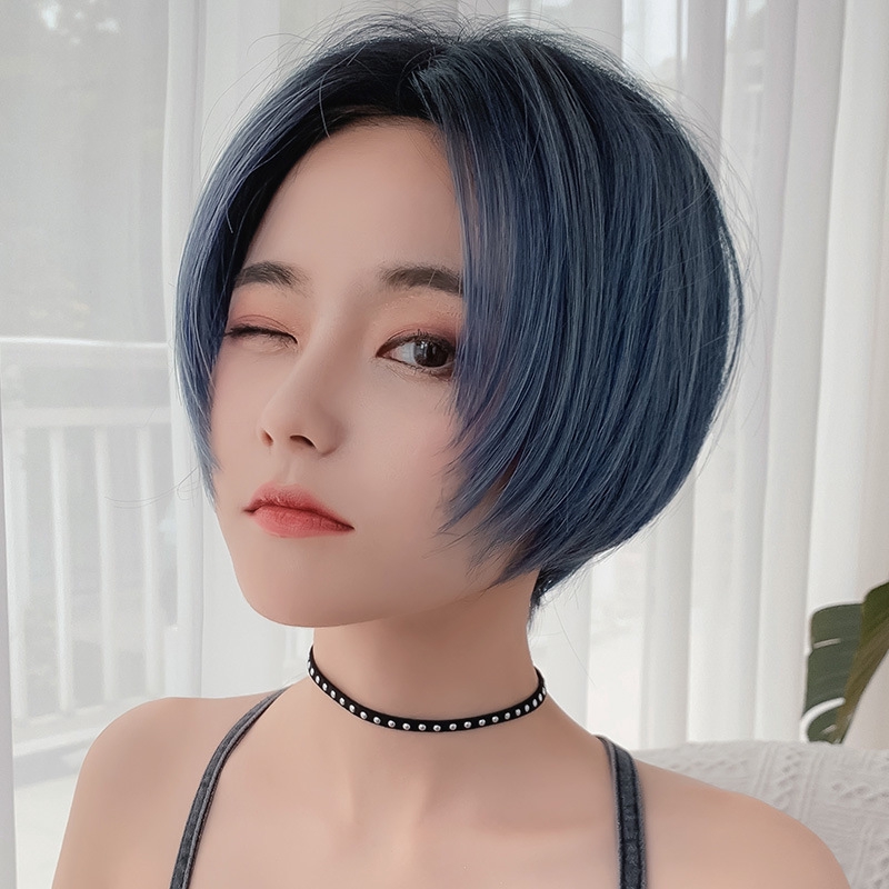 Women Short Natural Real Hair Full Head Wigs Shopee Malaysia
