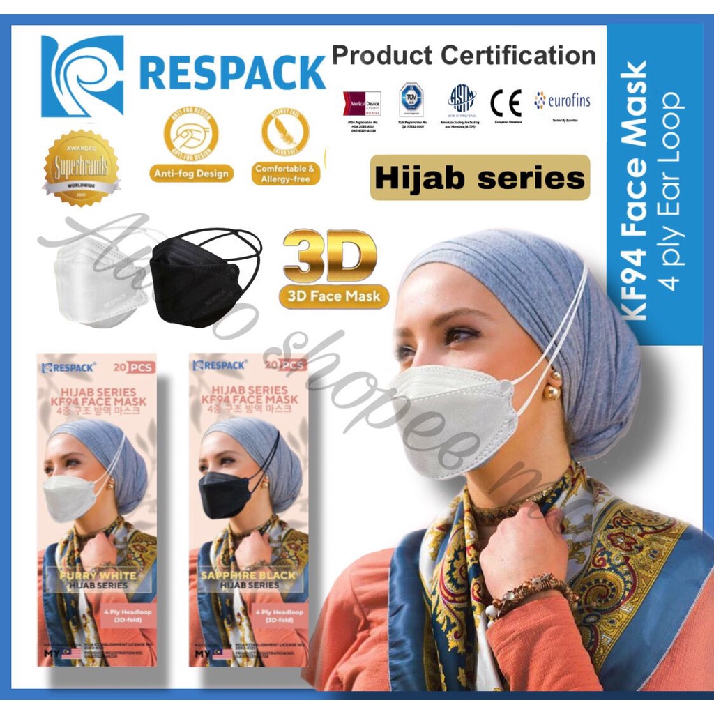 RESPACK MALAYSIA KF94 Face Mask Hijab SeriesApproved by KKM Malaysia