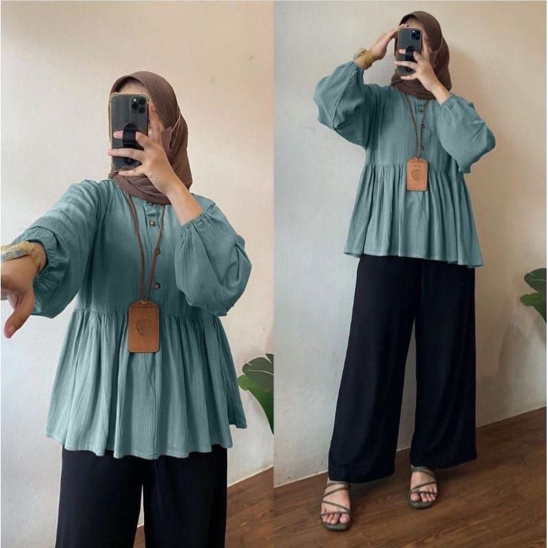 Blous Rayaon Crinkle Premium - Raisa Blouse Crinkle - Raisa Blouse Rayon Crinkle Premium - Blouse Crinkle