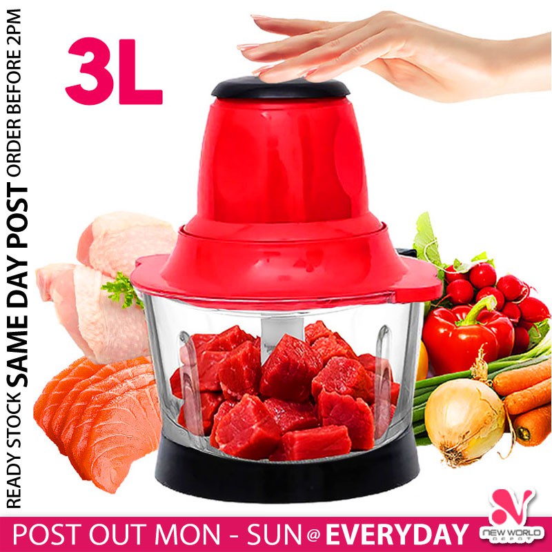 《 》 Stainless Steel Electric Food Chopper Meat Grinder Slicer Machine Mixer Vegetable Pengisar Daging Sayur 绞肉机