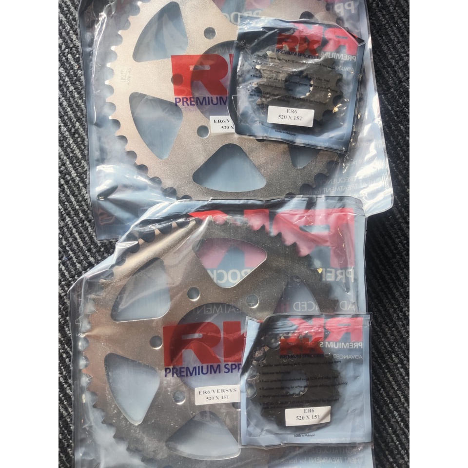 RK SPROCKET SET KAWASAKI ER6 VERSYS650 NINJA650 Z650 REAR 520X45T FRONT