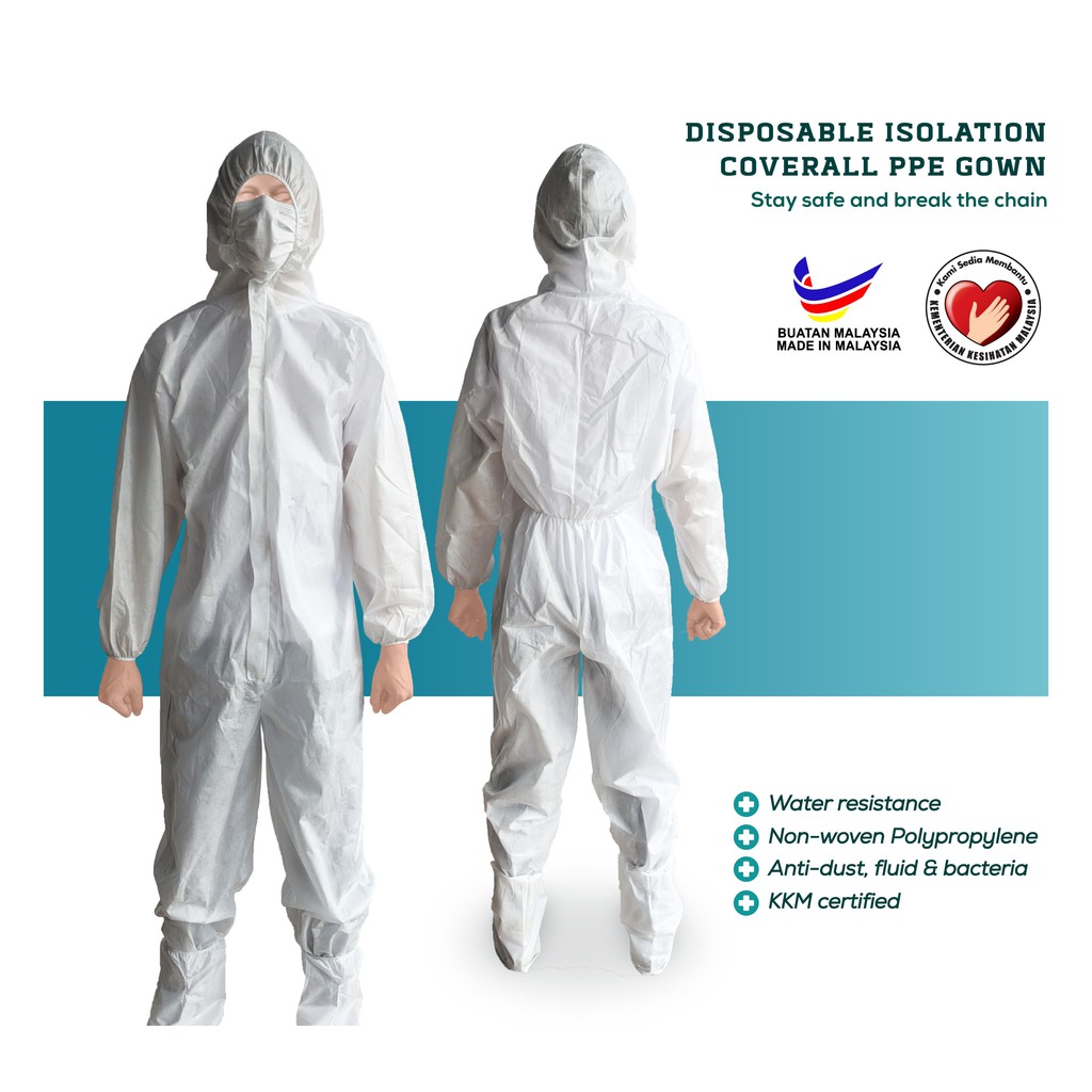 [Readystock] Frontliner Disposable Medical Coverall Jumpsuit 100