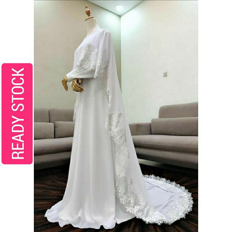 Buraira Cape Dress Baju Nikah Baju Sanding Shopee Malaysia
