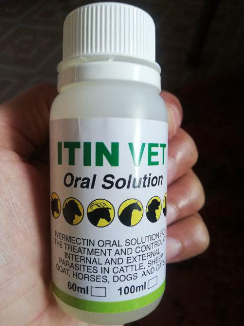 Itin vet 60ml Ubat kurap/fungus/cacing/kutu/penyakit kulit 