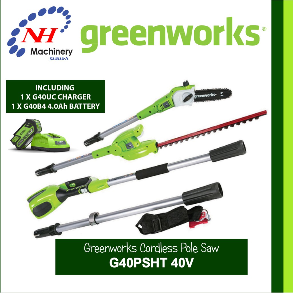 Greenworks G40psht Cordless Pole Saw 40v 2in1 Shopee Malaysia