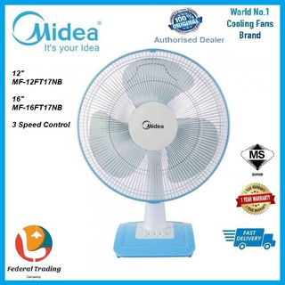 Midea Table Fan 12 Inch Mf 12ft17nb 16 Mf 16ft17nb Mf 16ft15nb Shopee Malaysia