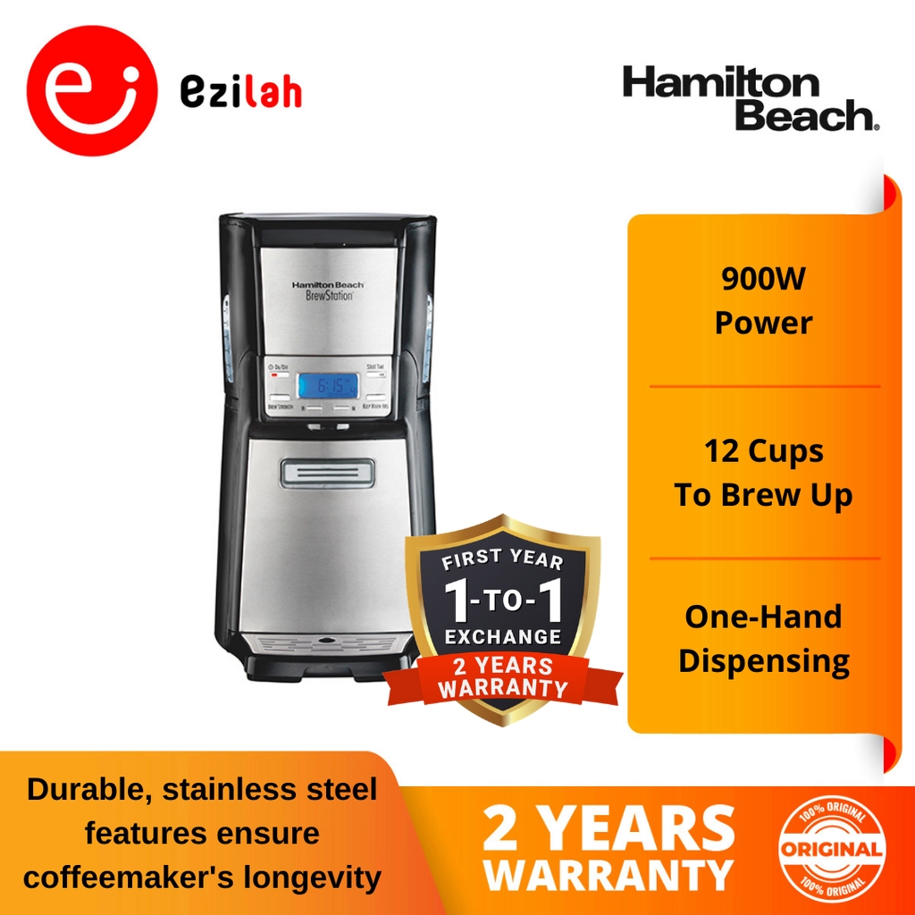 Hamilton Beach Brewstation 12 Cup Programmable Coffee Maker Black Stainless 48465 Sau Shopee Malaysia