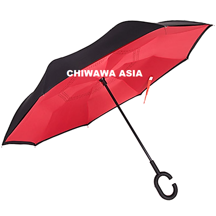 Foldable Block 99% Anti UV Sun Protection C Hook Double Layers Upside Down Reverse Self Stand Inverted Umbrella Payung